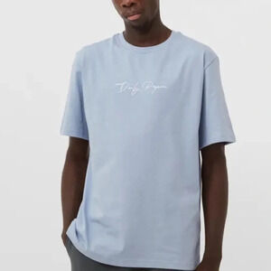 Daily Paper embroidered tee short sleeve ribbed unisex crewneck logo escript